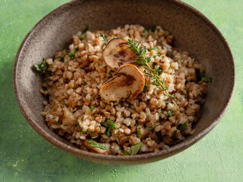Гречка с белыми грибами
